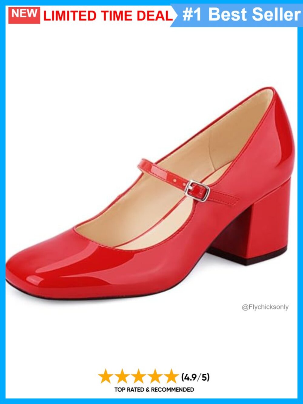 Women's Mary Jane Pumps Square Toe Chunky Block Heel Work Dress Shoes